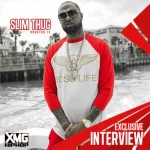 Slim Thug in a red jacket and white shirt on the XMG Hip Hop exclusive interview cover art for Hogg Life 2